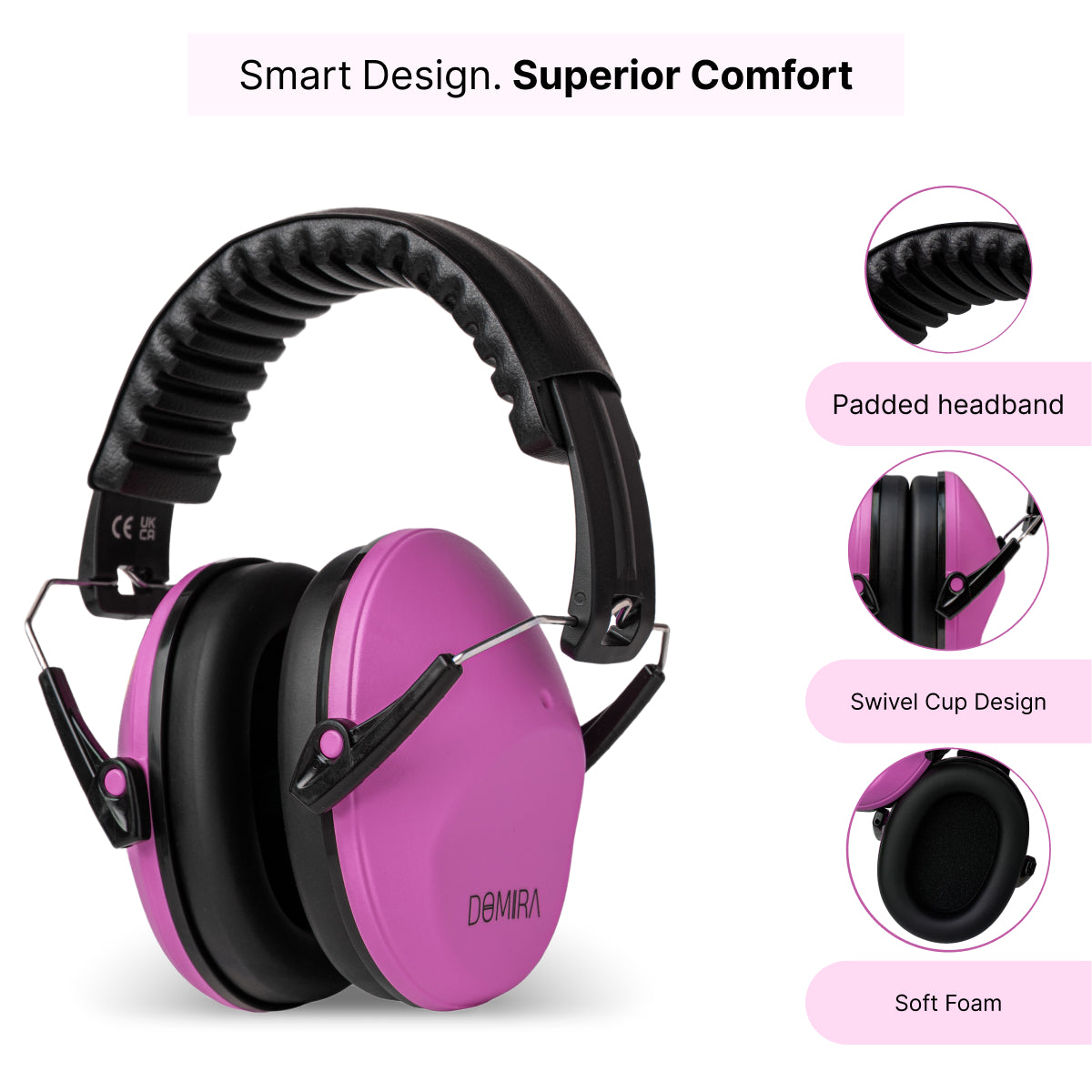 Kids Noise-Cancelling Earmuffs -Pink– Adjustable, Comfortable & Soundproof Kids Noise-Cancelling Earmuffs -Pink– Adjustable, Comfortable & Soundproof